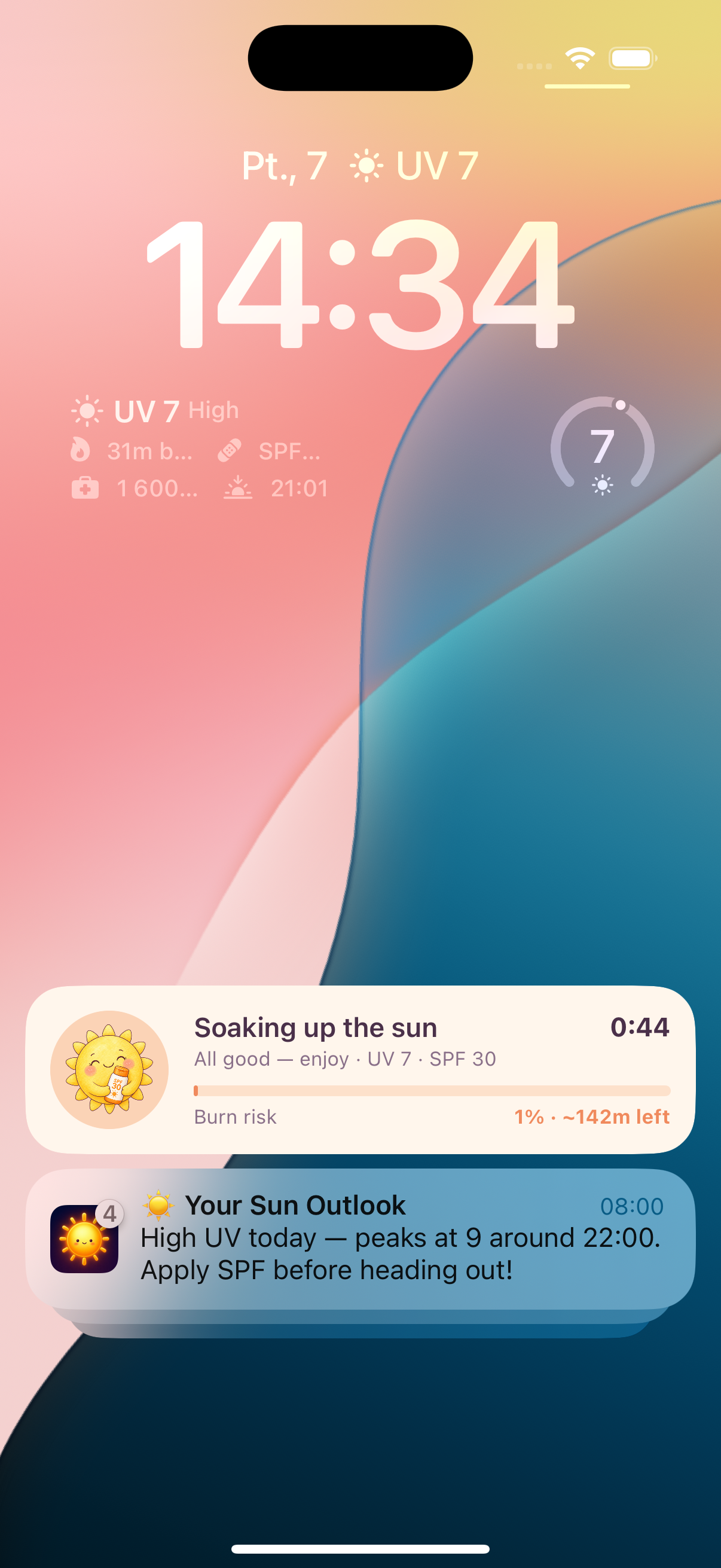 Session lock and status screen